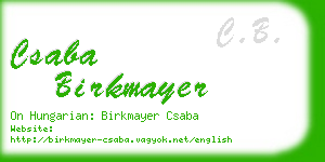 csaba birkmayer business card